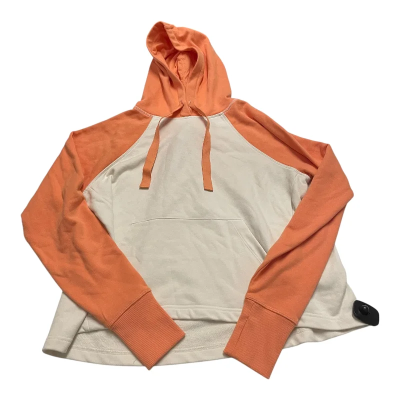 Minimalist cotton sweatshirts blue -Sweatshirt Hoodie By Sweaty Betty In Orange & White, Size: S