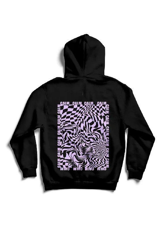 Thick graphic hoodie grey -Calm / Oversized Pullover Hoodie