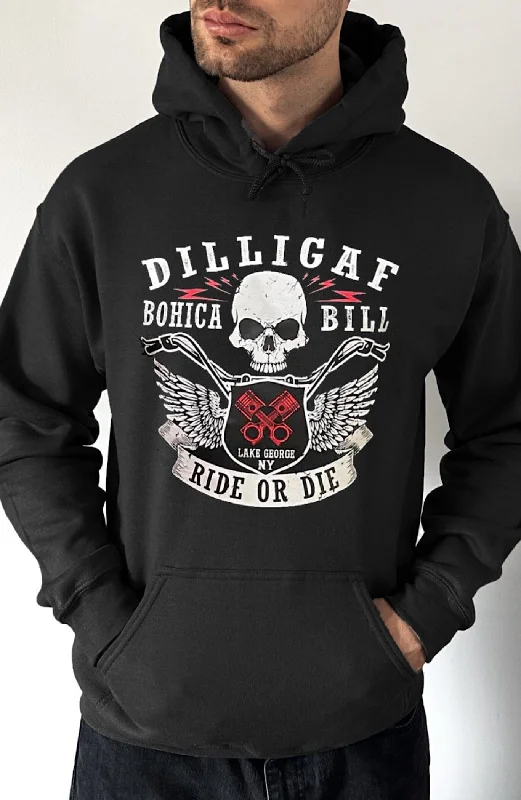 Thick fleece hoodie blue -Ride or Die Pullover Hoodie