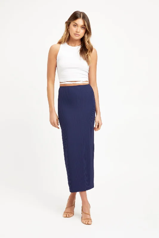 pastel skirts soft -Staple Rib Midi Skirt