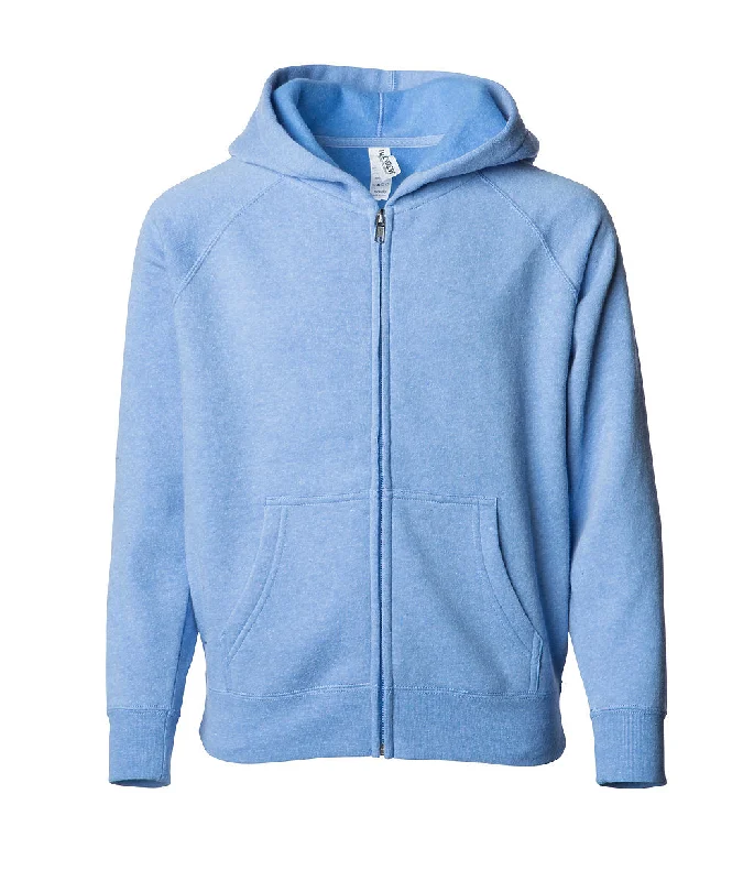 Lightweight fleece hoodie blue -Youth Lightweight FullZip Fleece Hoodie