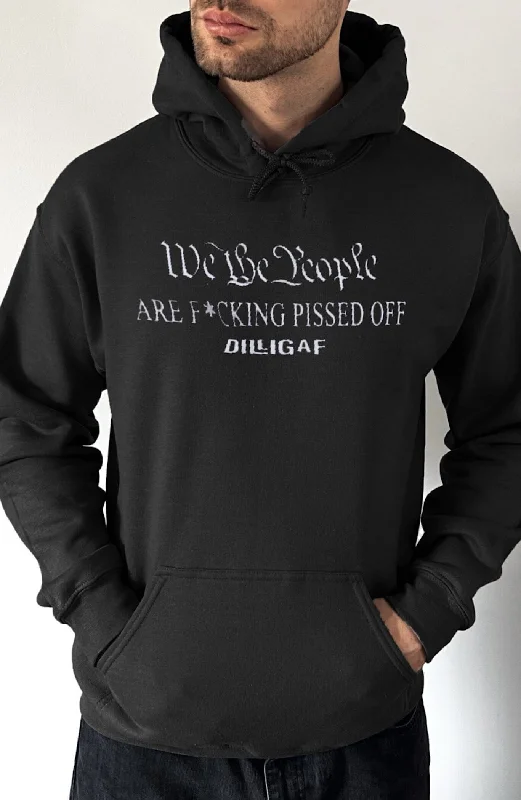 Cozy zip-up hoodie white -We the people are pissed Pullover Hoodie