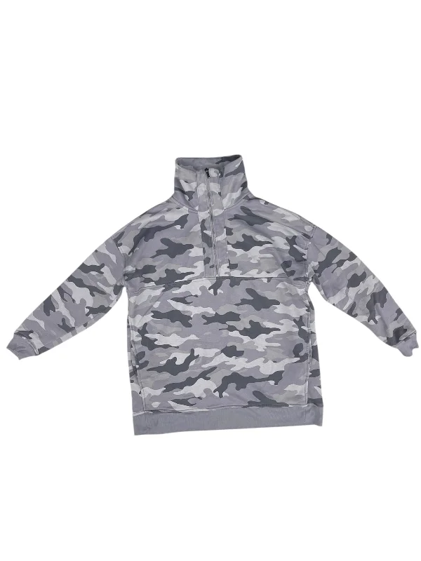 Long crewneck sweatshirts pink -Sweatshirt Collar By Quaker Factory In Camouflage Print, Size: S