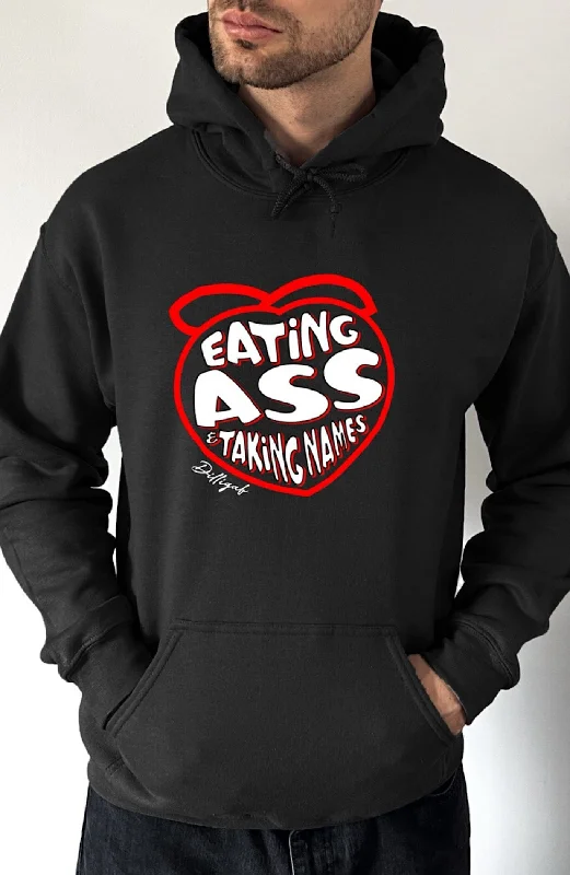 Oversized pullover hoodie black -Eating Ass Pullover Hoodie