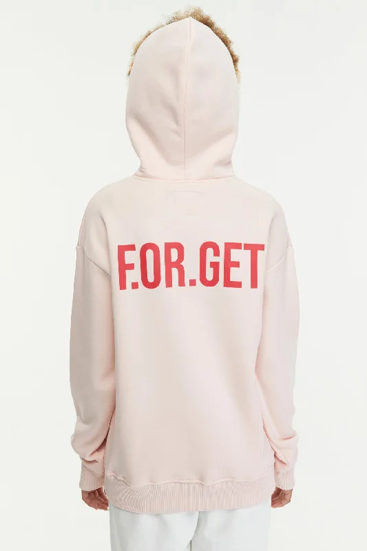 Retro pullover hoodie pink -Forget / Oversized Pullover Hoodie