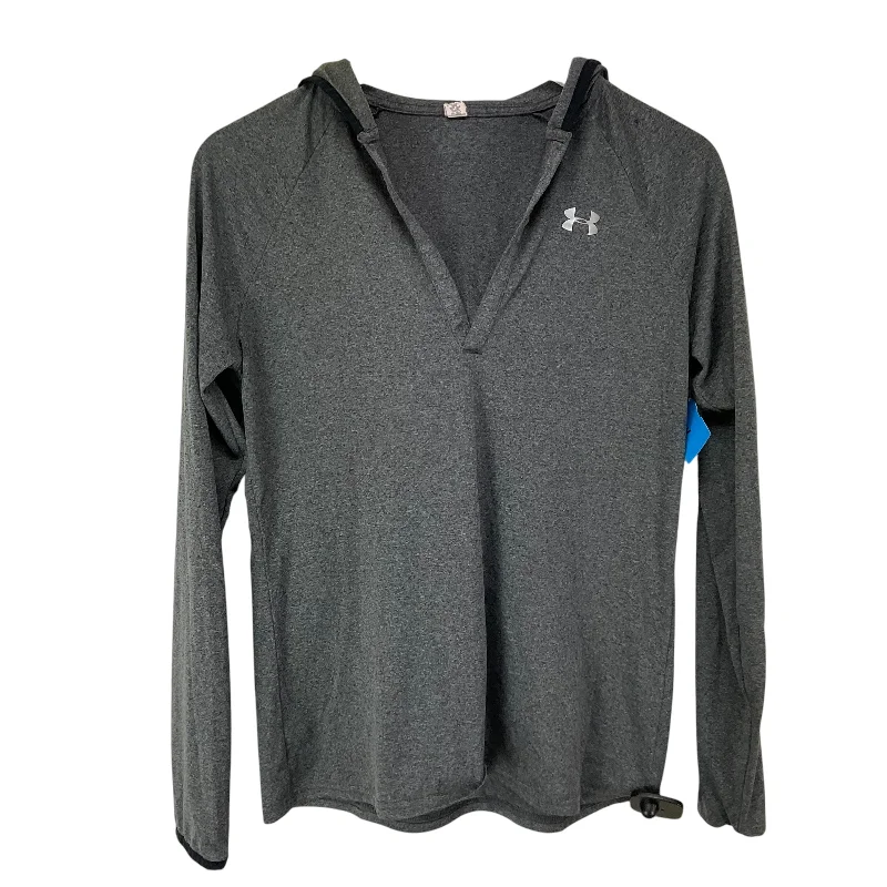 Long fleece sweatshirts green -Athletic Sweatshirt Hoodie By Under Armour In Grey, Size: M