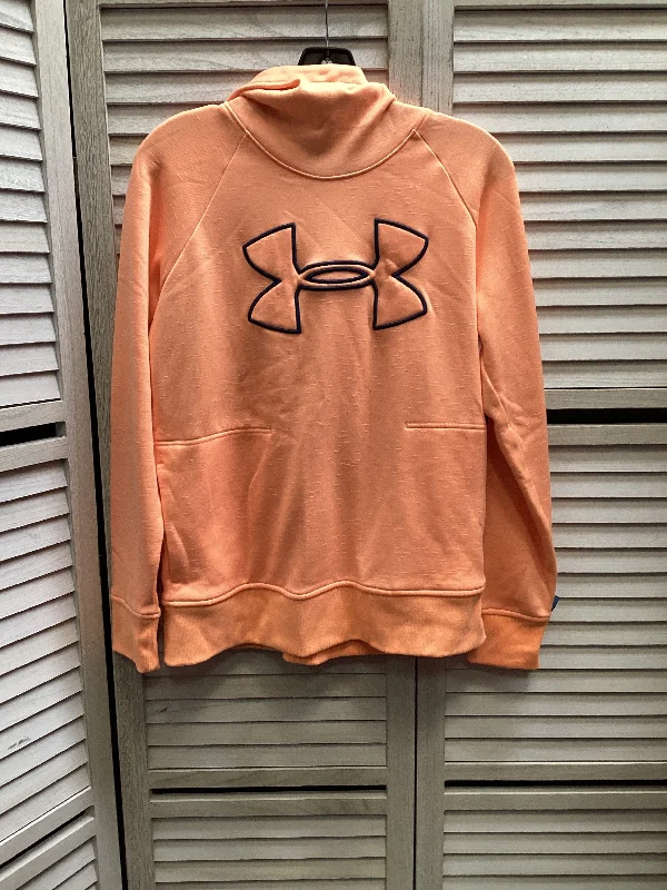 Vintage pullover sweatshirts pink -Sweatshirt Hoodie By Under Armour In Peach, Size: M