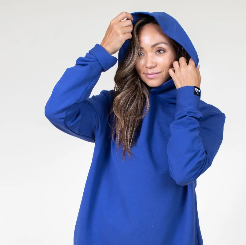 Embroidered zip-up hoodie green -Cobalt Tunic Hoodie