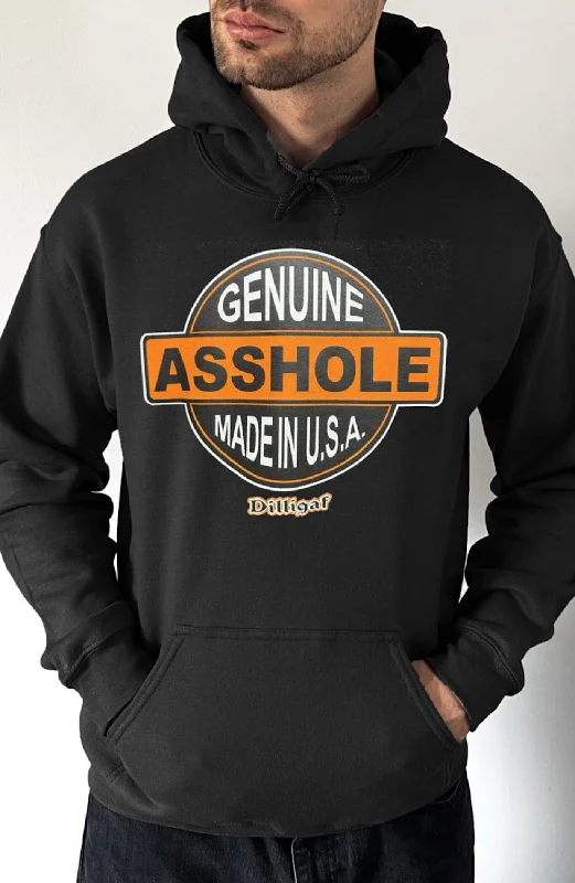 Oversized graphic hoodie green -Genuine Asshole Pullover Hoodie