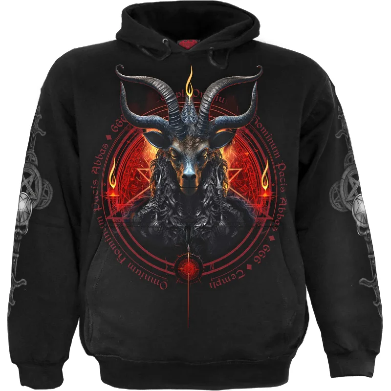 Oversized cotton hoodie navy -BAPHOMET - Hoody Black