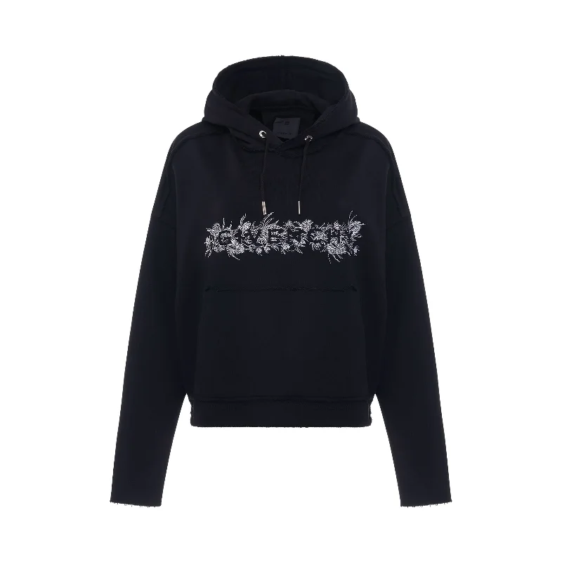 Plain zip-up hoodie pink -4G Logo Thistle Embroidered Hoodie in Black