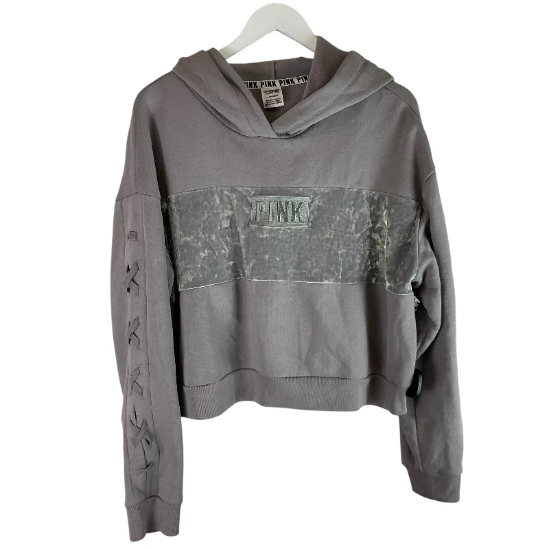 Custom graphic sweatshirts grey -Sweatshirt Hoodie By Pink In Grey, Size: L