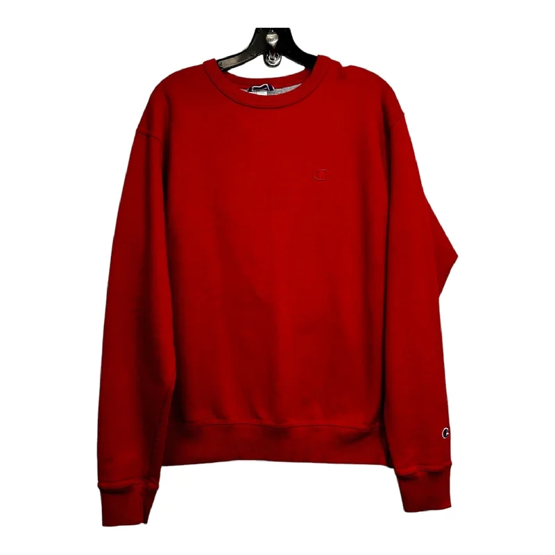 Lightweight crewneck sweatshirts navy -Sweatshirt Crewneck By Champion In Red, Size: M