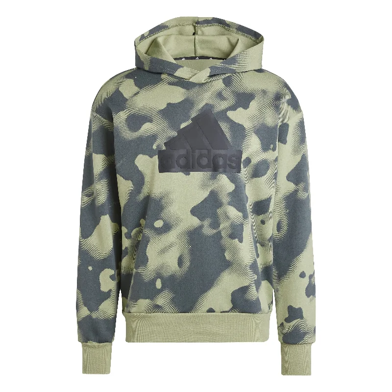 Oversized zip-up hoodie green -M FI BOS HD AOP