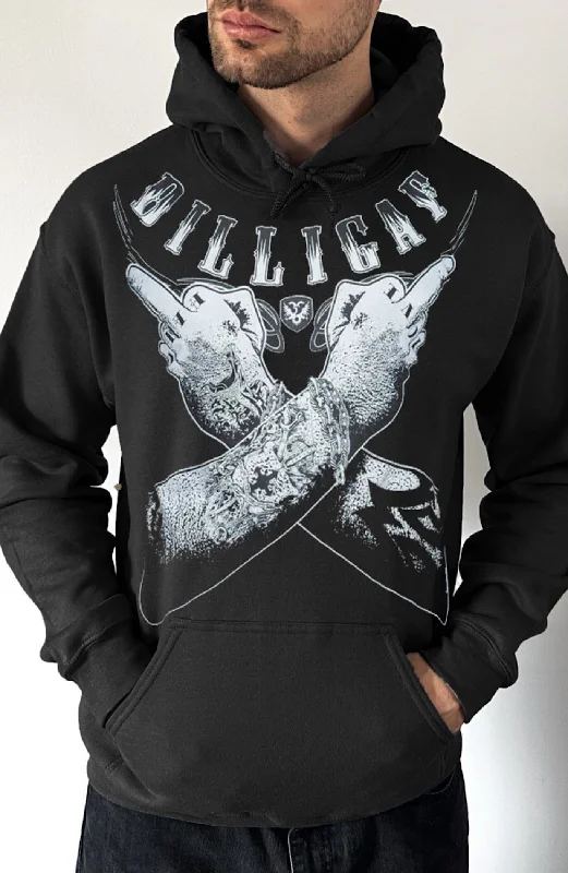 Oversized pullover hoodie grey -Tattoo Body Ink Pullover Hoody