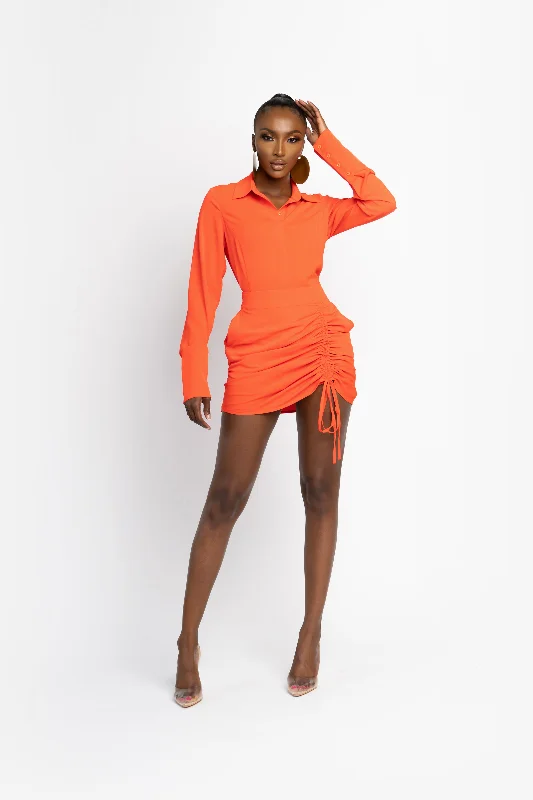 partner skirts cute -NEON ORANGE ESTA mini skirt