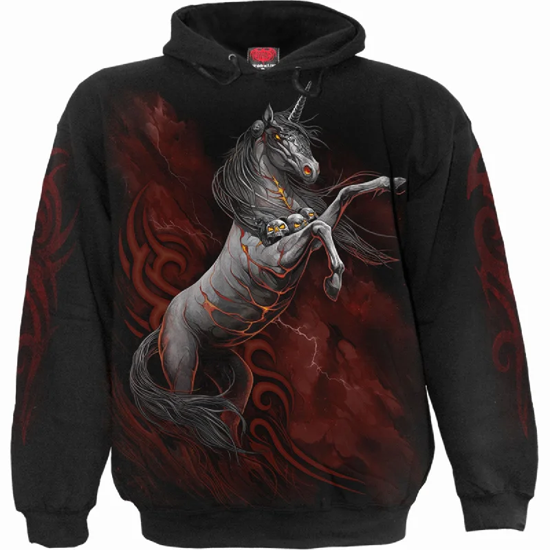 Soft graphic hoodie pink -INFERNAL UNICORN - Hoody Black