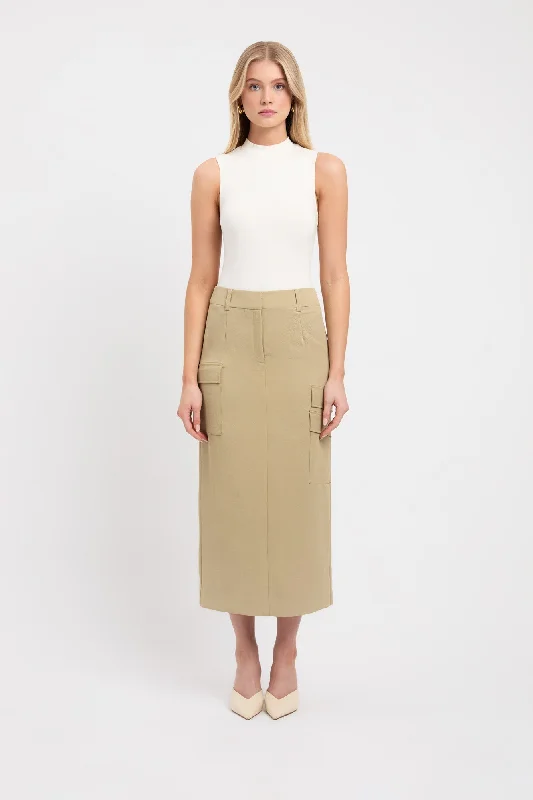 cat dad skirts -Ariel Cargo Midi Skirt