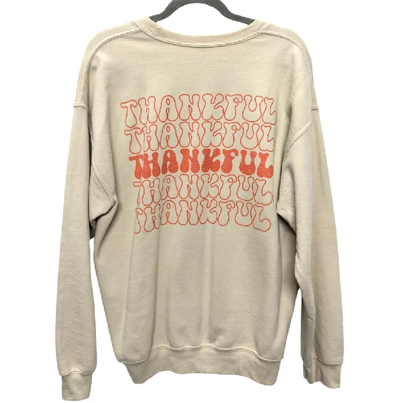 Oversized cotton sweatshirts black -Sweatshirt Crewneck By Gildan In Beige, Size: L