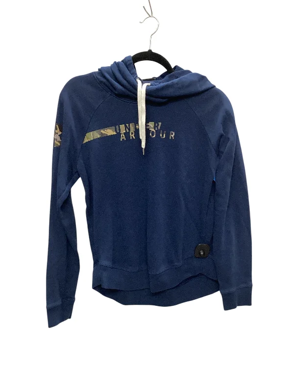 Long fleece sweatshirts black -Sweatshirt Hoodie By Under Armour In Blue, Size: S