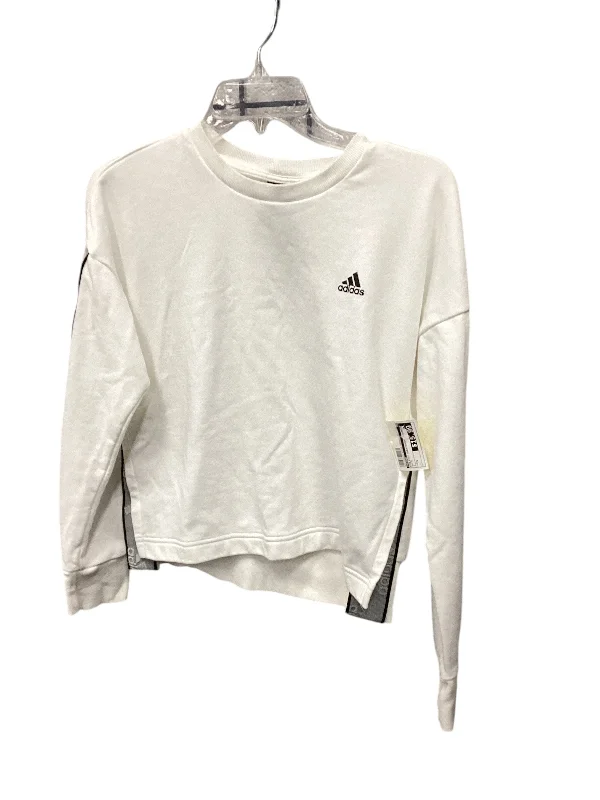 Cozy sweatshirts beige -Athletic Sweatshirt Crewneck By Adidas In White, Size: S