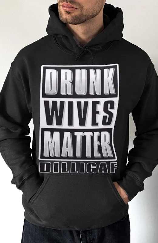 Retro pullover hoodie grey -Drunk Wives Matter Pullover Hoodie