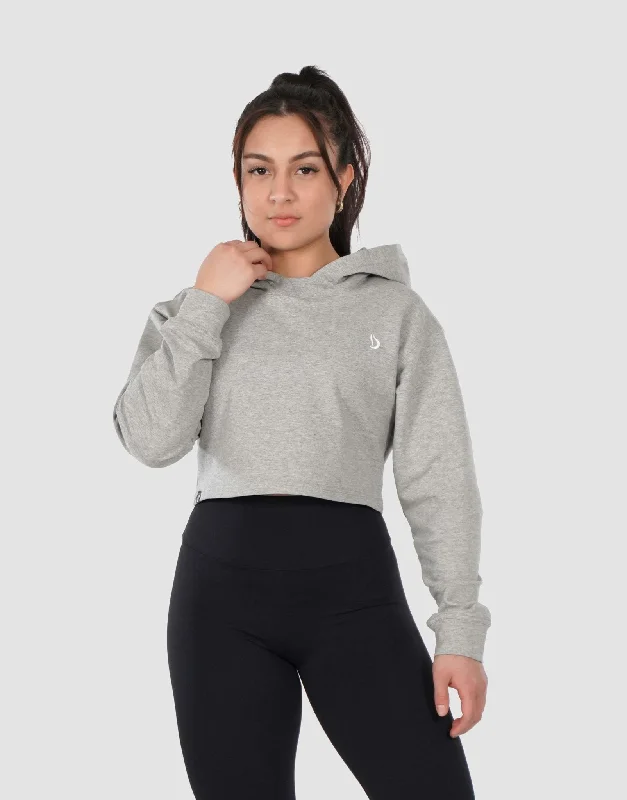 Cropped fleece hoodie navy -Training Cropped Hoodie