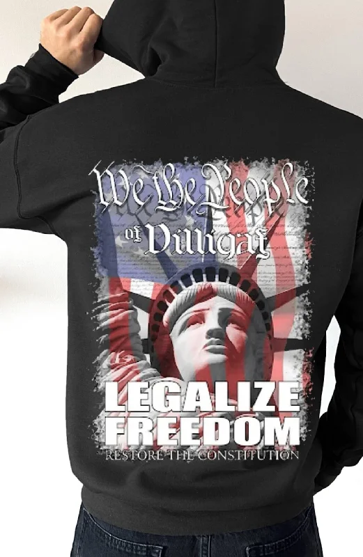 Oversized graphic hoodie black -Legalize Freedom Pullover Hoodie