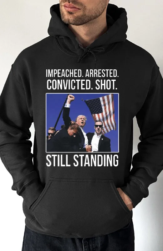 Cozy cotton hoodie black -Trump Still Standing Pullover Hoodie