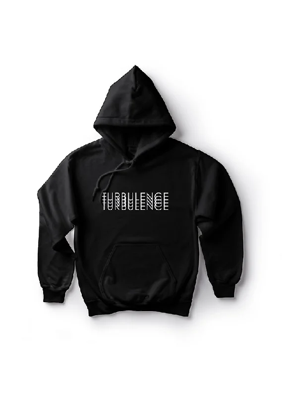 Striped fleece hoodie black -Turbulence / Oversized Pullover Hoodie