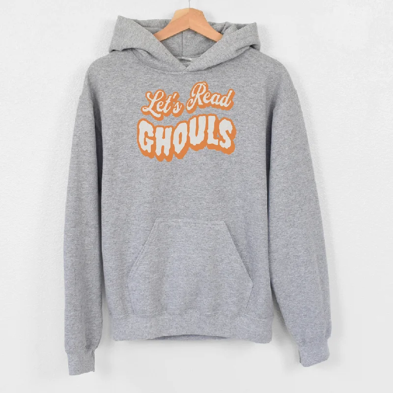 Embroidered zip-up hoodie pink -let's read ghouls hoodie