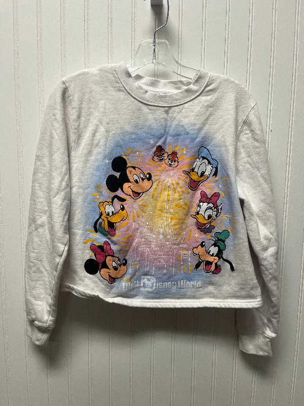 Bold cotton sweatshirts white -Sweatshirt Crewneck By Disney Store In White, Size: M