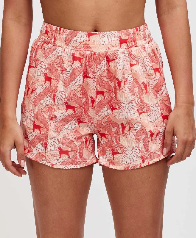 selvedge cargo shorts -Ladies Tropics Print Tech Shorts