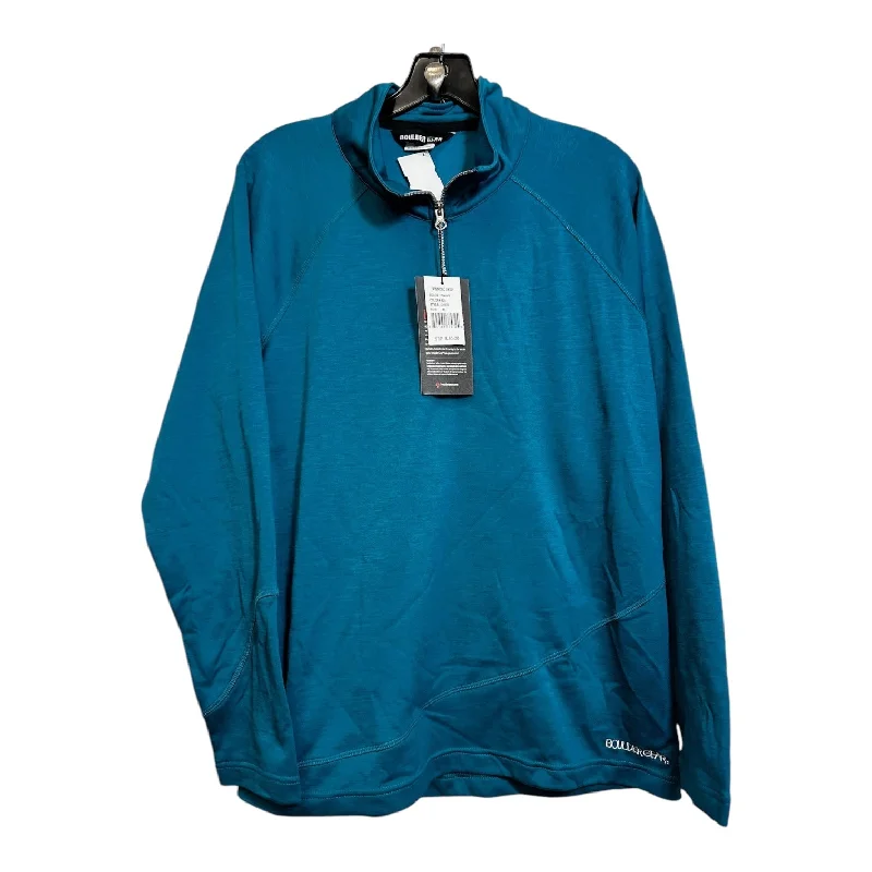 Embroidered cotton sweatshirts navy -Athletic Sweatshirt Crewneck By Clothes Mentor In Teal, Size: Xl