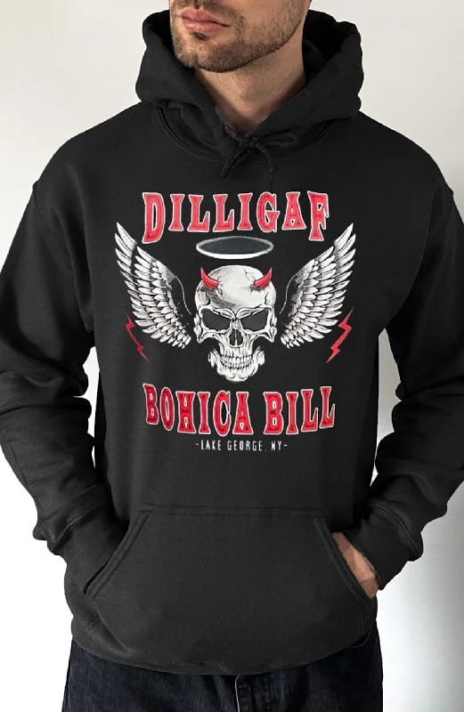 Thick graphic hoodie black -Highway to hell Pullover Hoodie