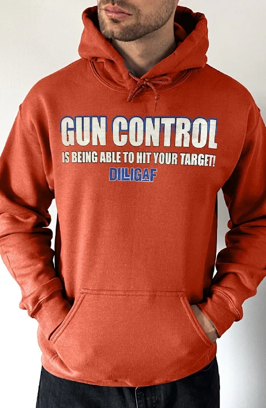 Cropped cotton hoodie grey -Gun Control Pullover Hoodie