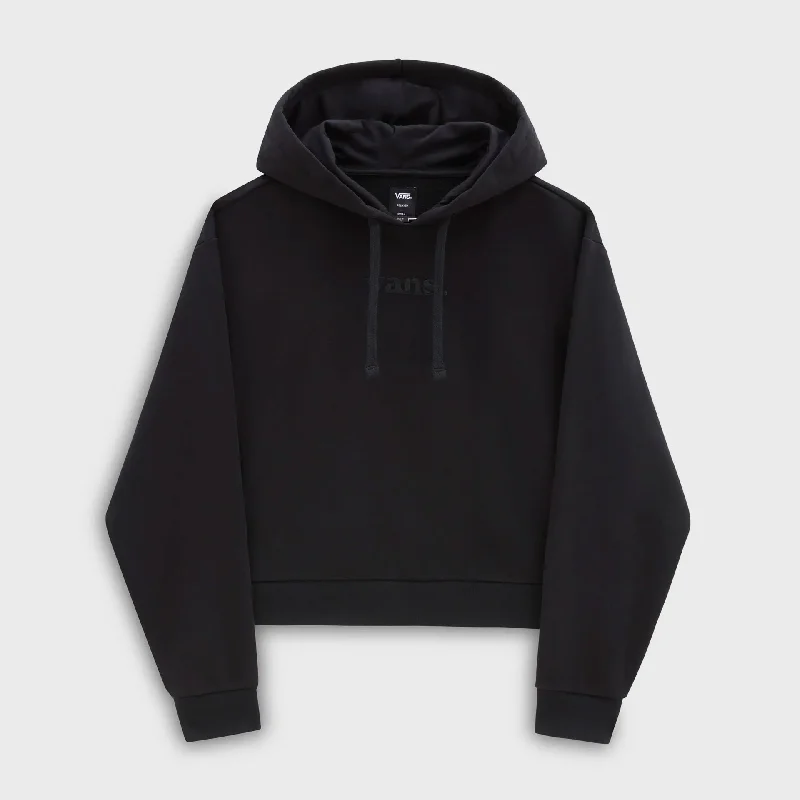 Embroidered cotton hoodie black -Vans Womens Essential Relaxed Fit Pullover Hoodie - Black