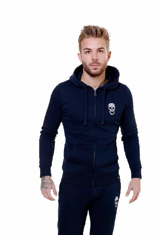 Oversized graphic hoodie beige -Mens Navy Zip Hoodie