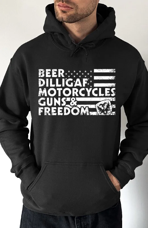 Soft fleece hoodie beige -Beer, Guns & Freedom Pullover Hoodie