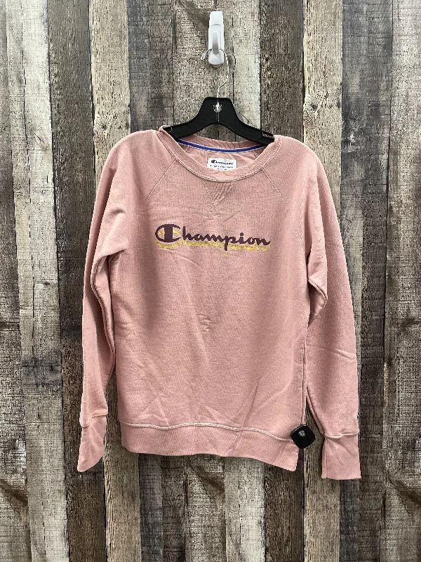 Custom pullover sweatshirts white -Sweatshirt Crewneck By Champion In Pink, Size: S