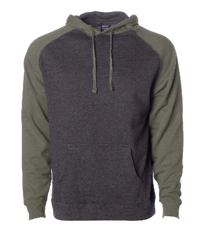 Cropped cotton hoodie grey -Men's Raglan Fleece Hoodie