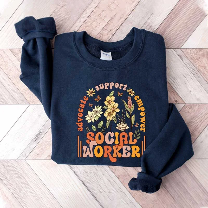 Bold fleece sweatshirts beige -Wildflower Social Worker Sweatshirt