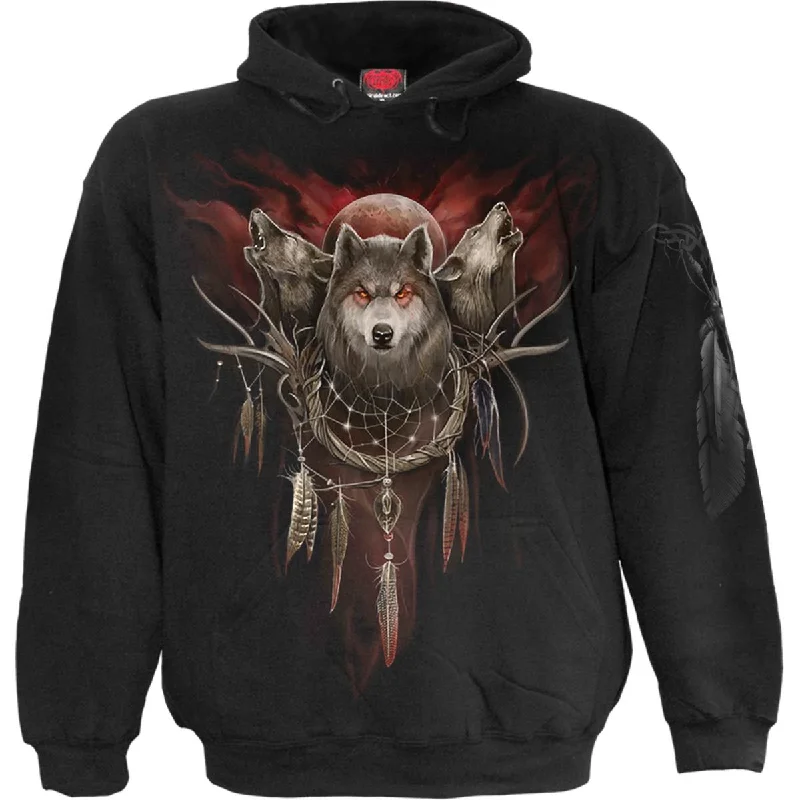 Striped fleece hoodie grey -CRY OF THE WOLF - Hoody Black