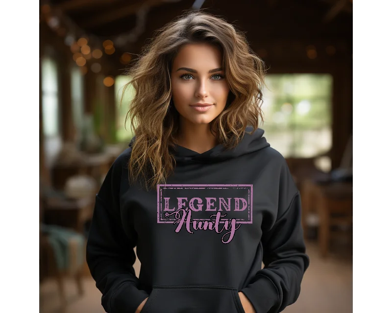 Lightweight cotton hoodie green -Womens Legend Aunty Hoodie