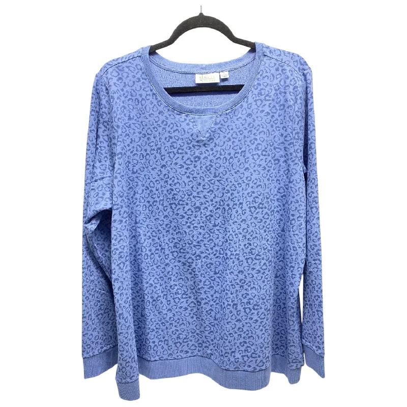 Plain graphic sweatshirts navy -Sweatshirt Crewneck By Denim And Company In Blue, Size: Xl