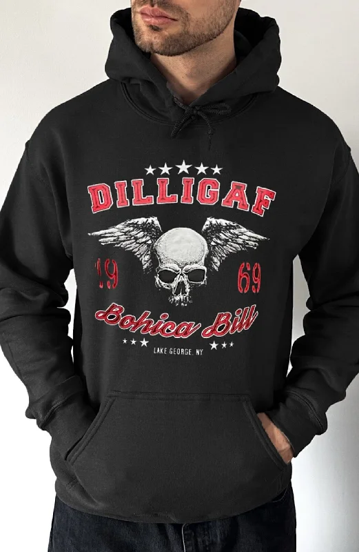 Retro zip-up hoodie navy -Death before dishonor Pullover Hoodie