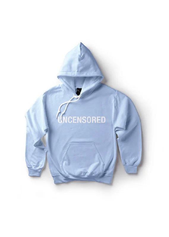 Cropped cotton hoodie beige -Uncensored / Oversized Pullover Hoodie