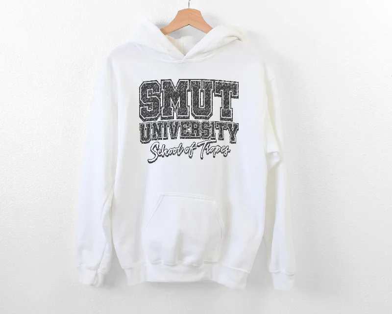 Retro zip-up hoodie navy -smut university hoodie