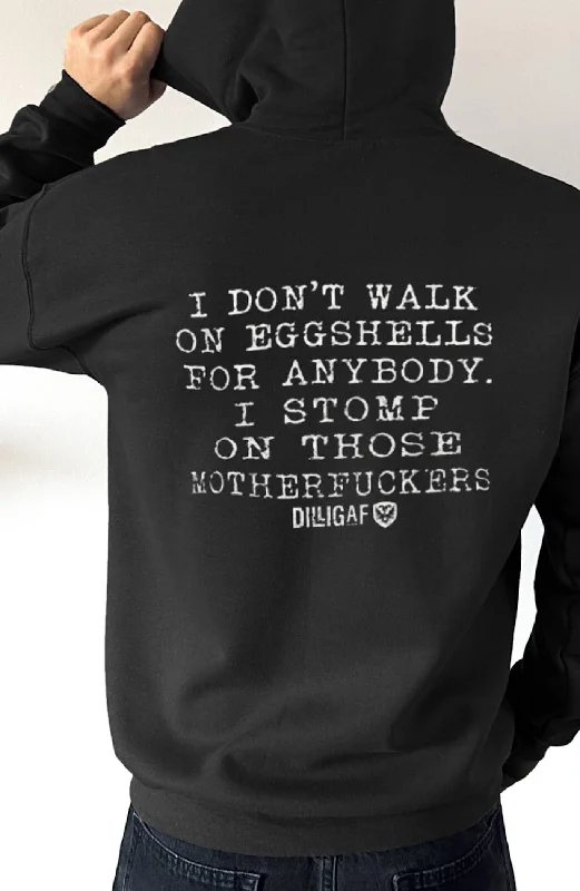 Plain zip-up hoodie grey -I don't walk on eggshells Pullover Hoodie