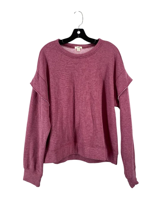 Long cotton sweatshirts pink -Sweatshirt Crewneck By Dylan In Purple, Size: L